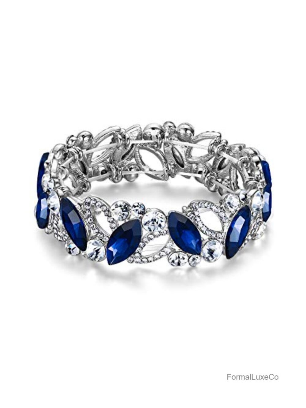 Marquise Rhinestone Crystal Stretch Bracelet Wedding Bridal